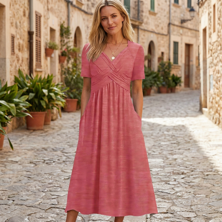 Isadora | Elegantní midi šaty áčkového střihu