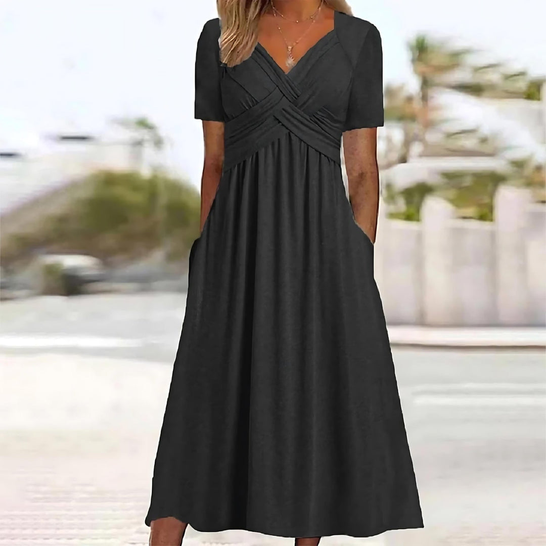 Isadora | Elegantní midi šaty áčkového střihu