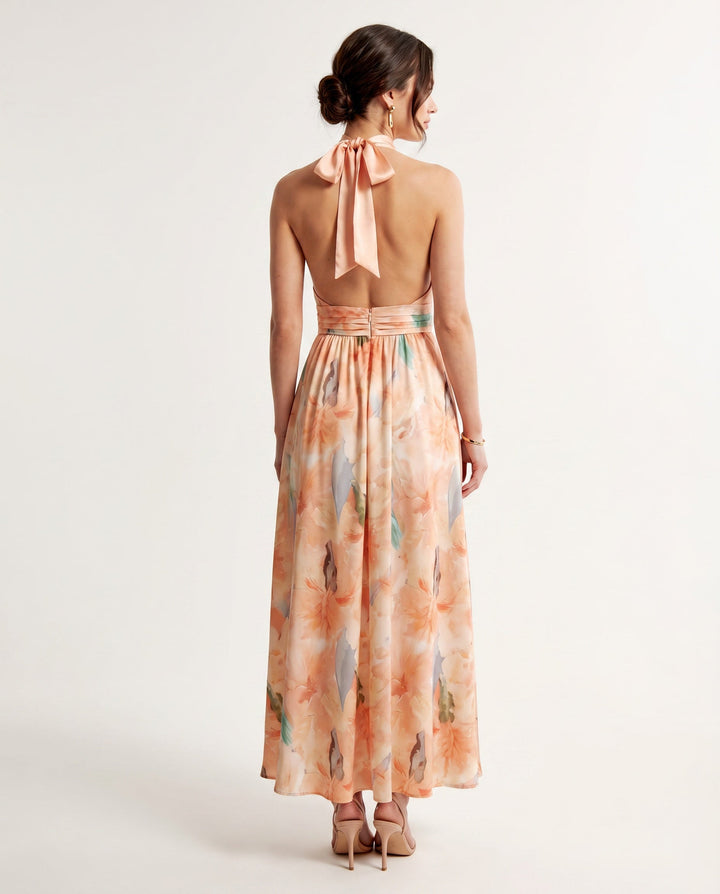 Adéla | Elegantní maxi šaty s halter výstřihem