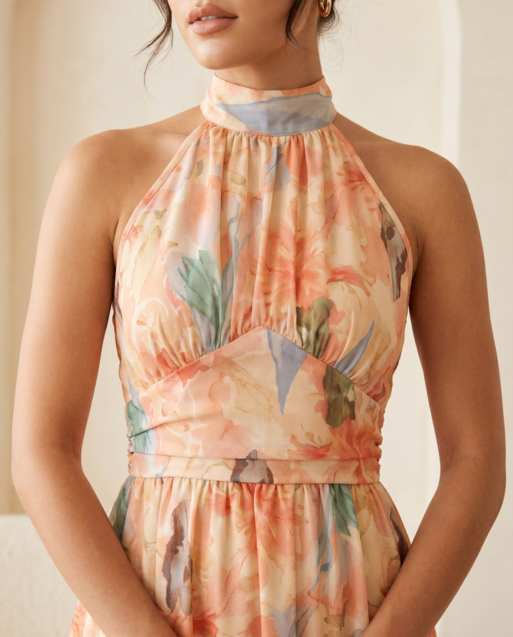 Adéla | Elegantní maxi šaty s halter výstřihem