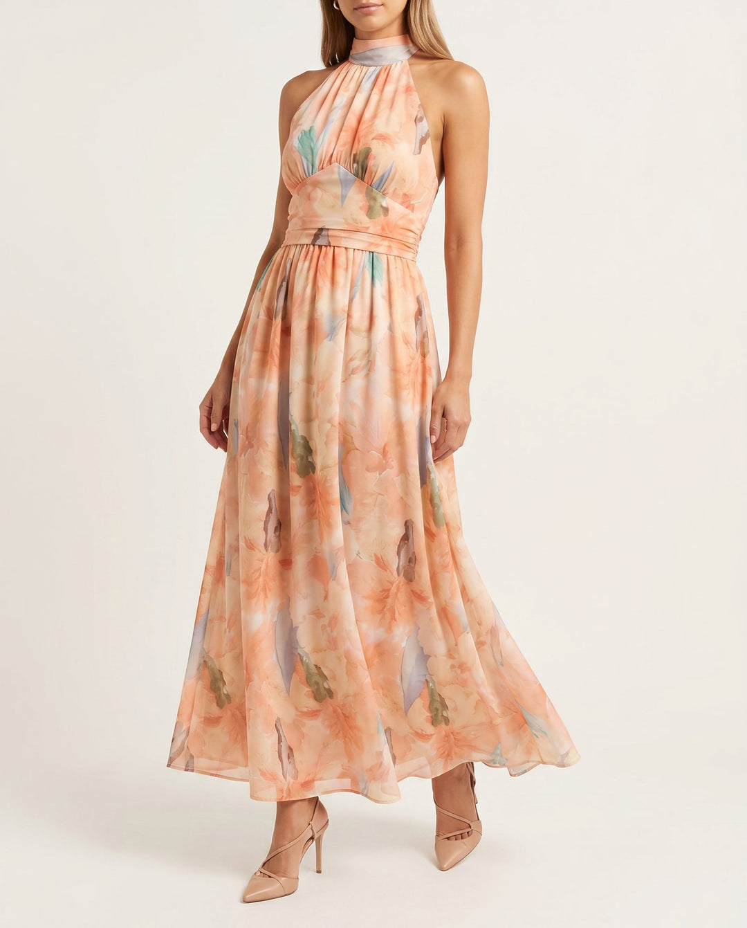 Adéla | Elegantní maxi šaty s halter výstřihem
