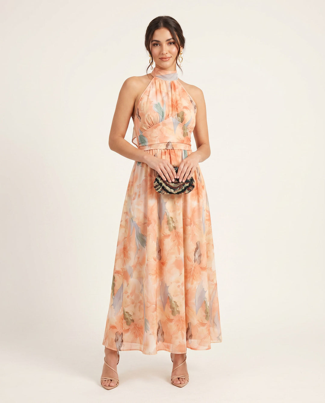 Adéla | Elegantní maxi šaty s halter výstřihem